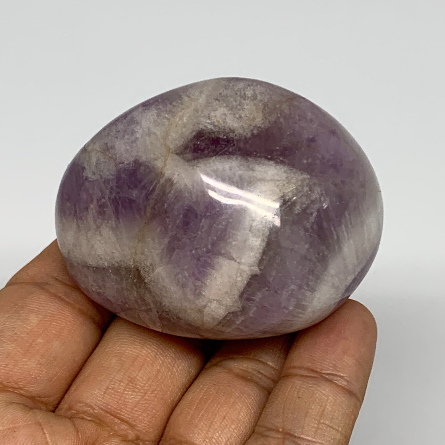118.3g,2.2"x1.7"x1.4", Banded Amethyst Palm-Stone Crystal Polished Reiki,B15311