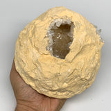 3.38 lbs, 6"x5.6"x2.9", Natural Calcite Geode Mineral Specimens @Morocco, B11181
