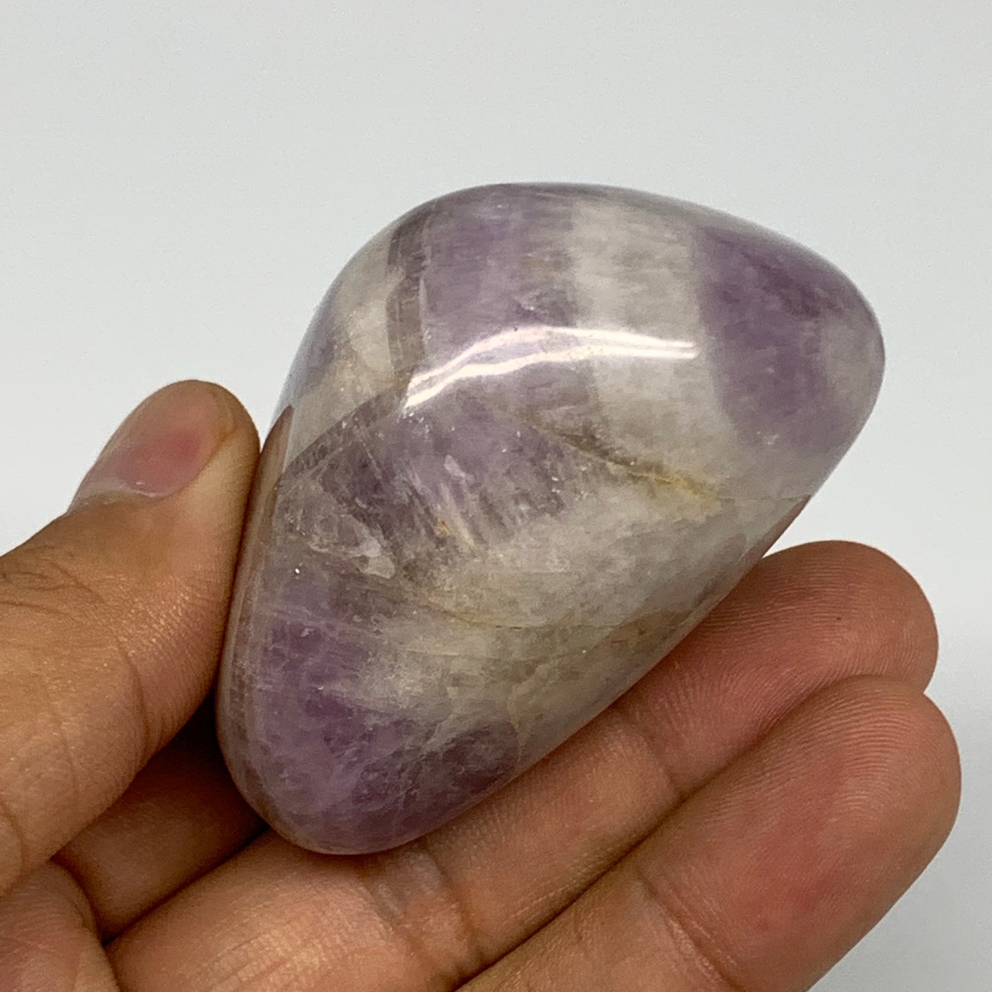 118.3g,2.2"x1.7"x1.4", Banded Amethyst Palm-Stone Crystal Polished Reiki,B15311