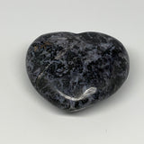 293.8g,2.8"x3.2"x1.3" Indigo Gabro Merlinite Heart Gemstone @Madagascar, B17656