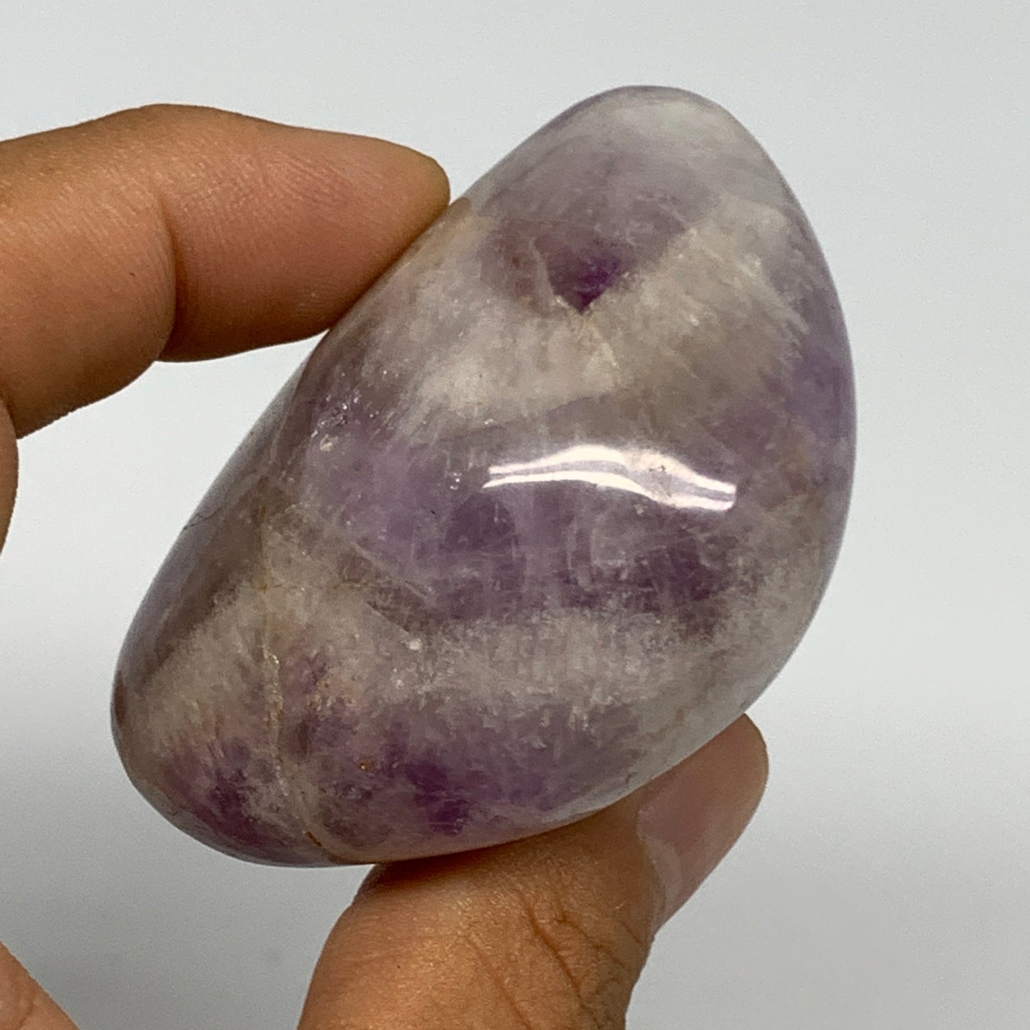 118.3g,2.2"x1.7"x1.4", Banded Amethyst Palm-Stone Crystal Polished Reiki,B15311