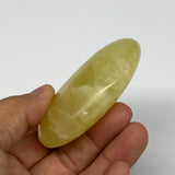 116.8g, 2.7"x1.9"x0.9", Lemon Calcite Palm-Stone Crystal Polished @Pakistan,B264