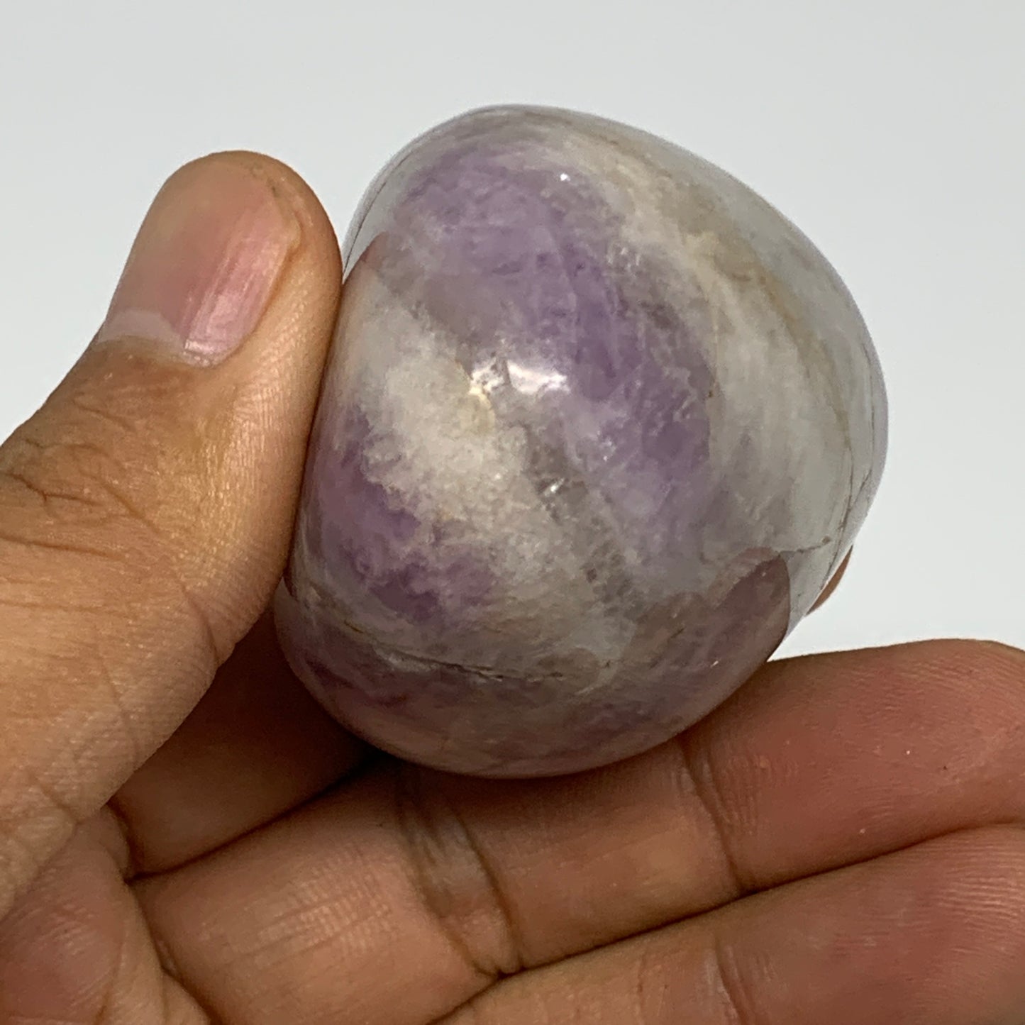118.3g,2.2"x1.7"x1.4", Banded Amethyst Palm-Stone Crystal Polished Reiki,B15311