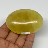 126.2g, 2.7"x1.9"x0.9", Lemon Calcite Palm-Stone Crystal Polished @Pakistan,B264