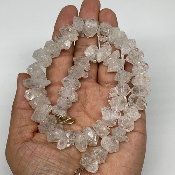 12-19mm, 47 Bds, 99g, Natural Terminated Diamond Quartz Beads Strand 16",DQ690