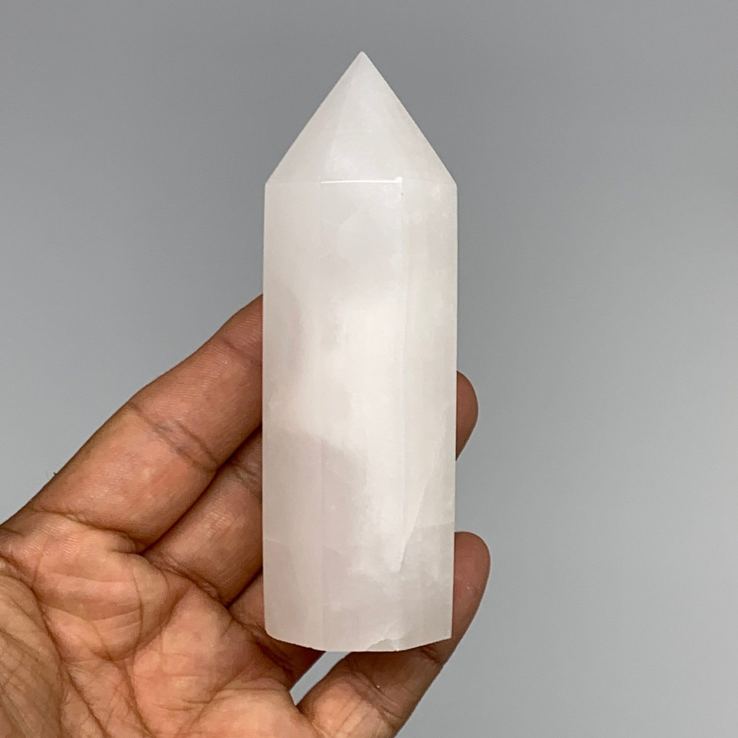 188.2g, 3.9"x1.2"  Pink Calcite Point Tower Obelisk Crystal, B23273