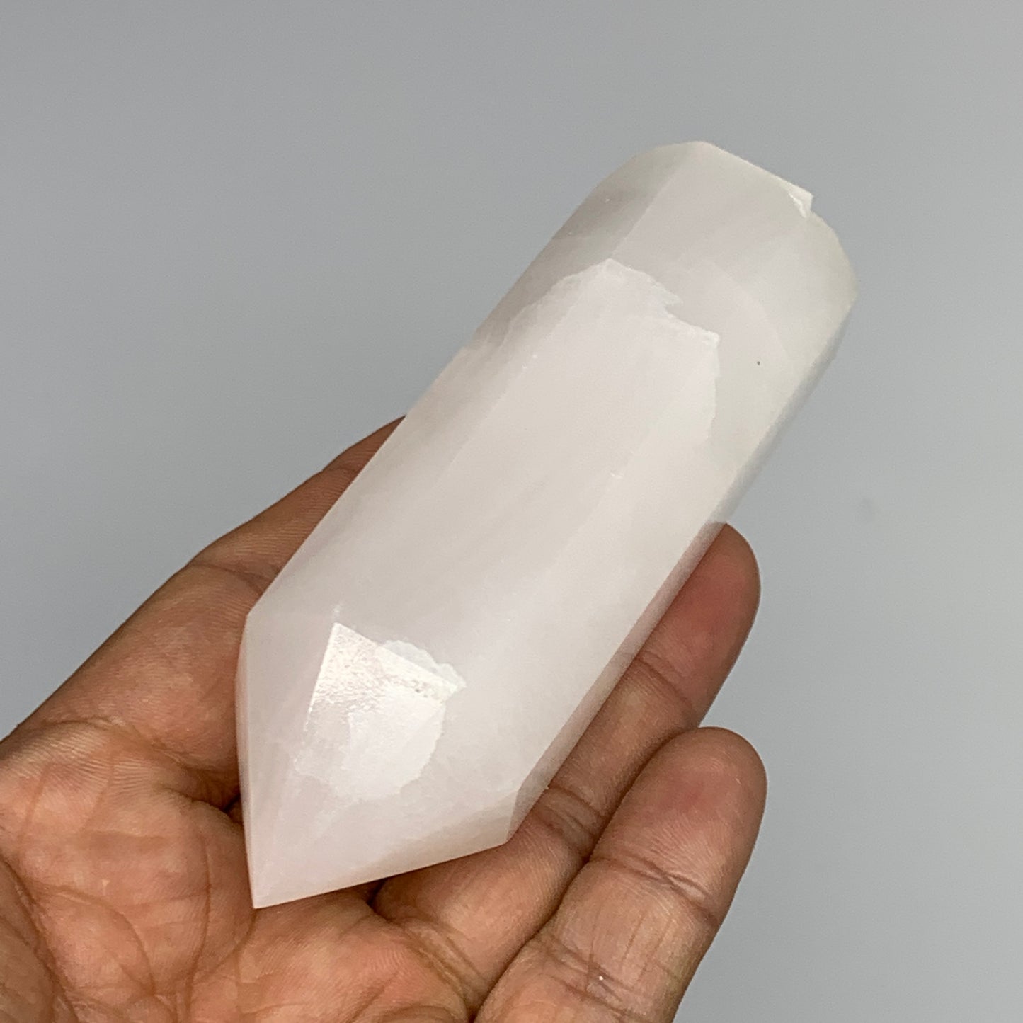 188.2g, 3.9"x1.2"  Pink Calcite Point Tower Obelisk Crystal, B23273