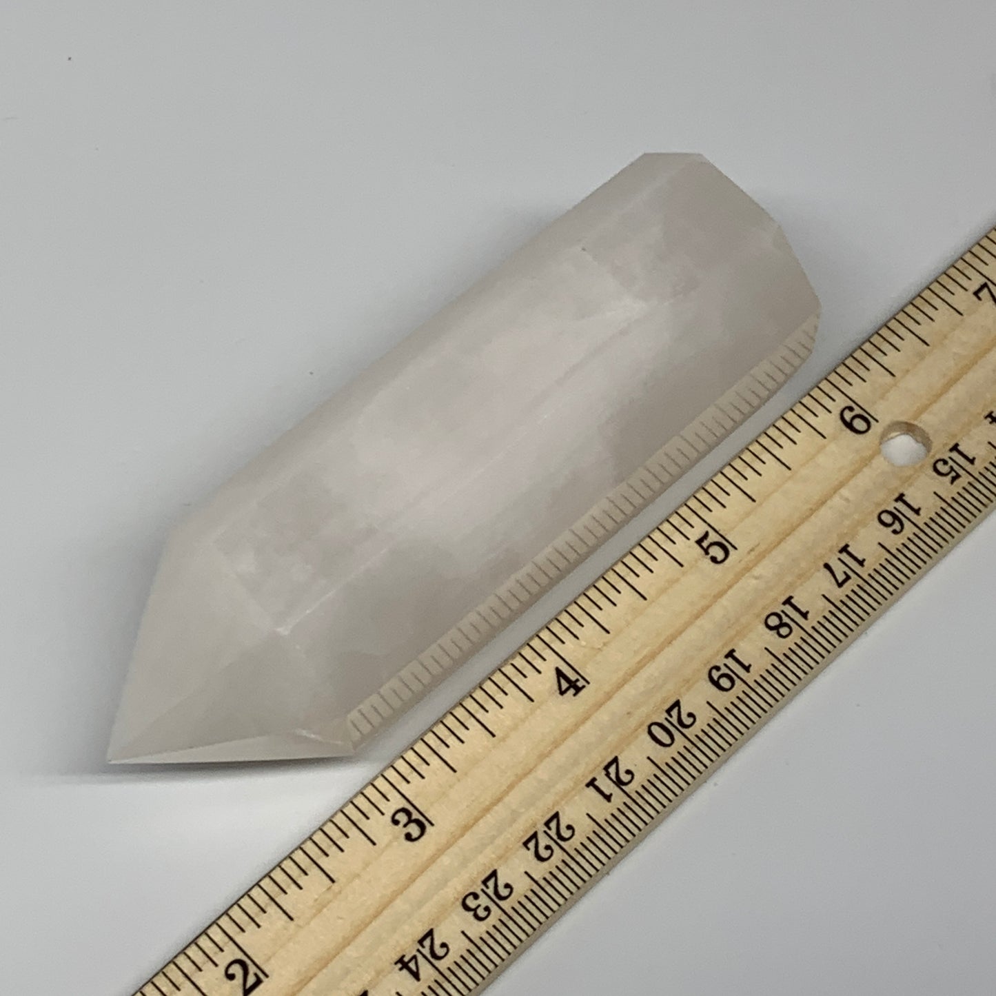 188.2g, 3.9"x1.2"  Pink Calcite Point Tower Obelisk Crystal, B23273