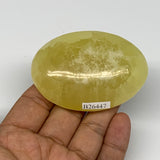 124.4g, 2.7"x1.9"x0.9", Lemon Calcite Palm-Stone Crystal Polished @Pakistan,B264