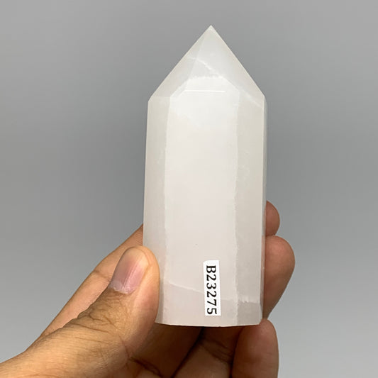 198.5g, 3.5"x1.4"  Pink Calcite Point Tower Obelisk Crystal, B23275