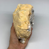 5.18 lbs, 7.25"x5.3"x4", Natural Calcite Geode Mineral Specimens @Morocco, B1117