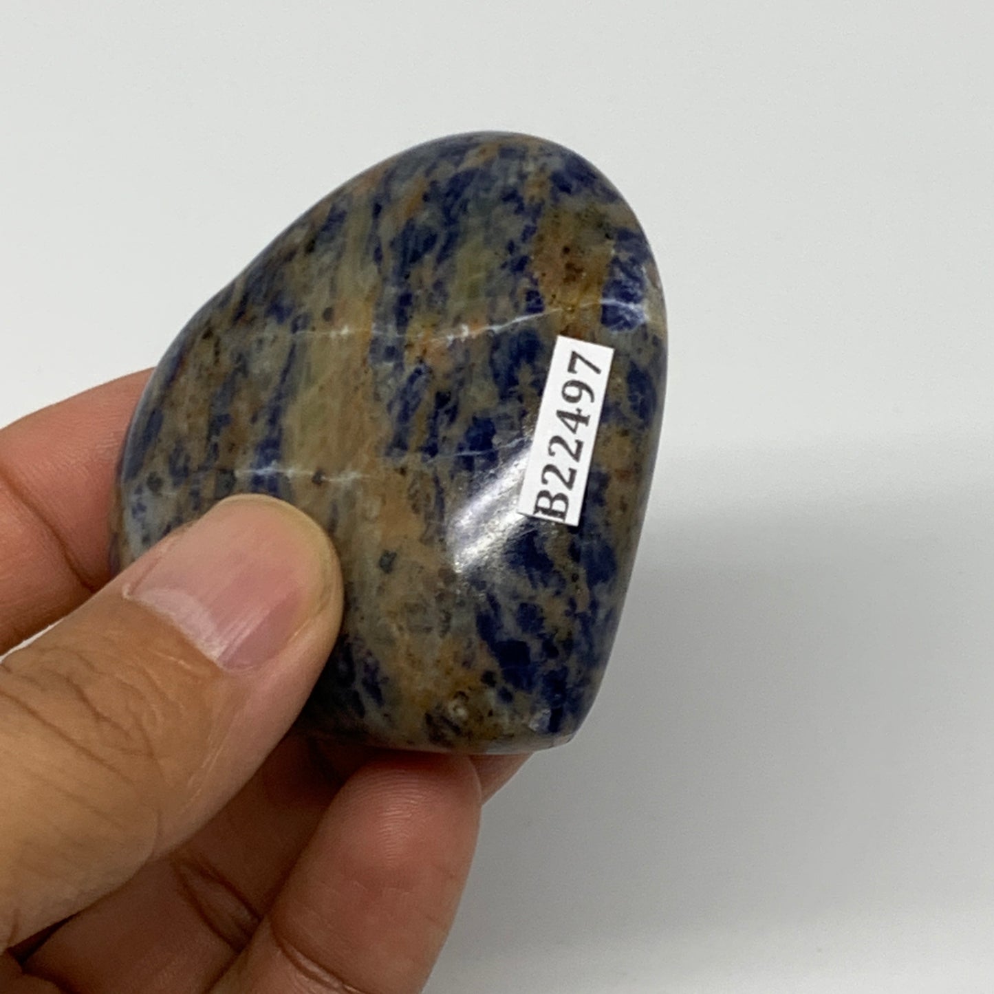 87.3g,2.1"x2.3"x0.8", Natural Sodalite Heart Crystal Gemstone @India, B22497