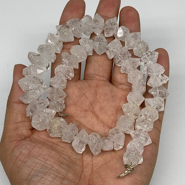 12-19mm, 48 Bds, 87.5g, Natural Terminated Diamond Quartz Beads Strand 16",DQ693
