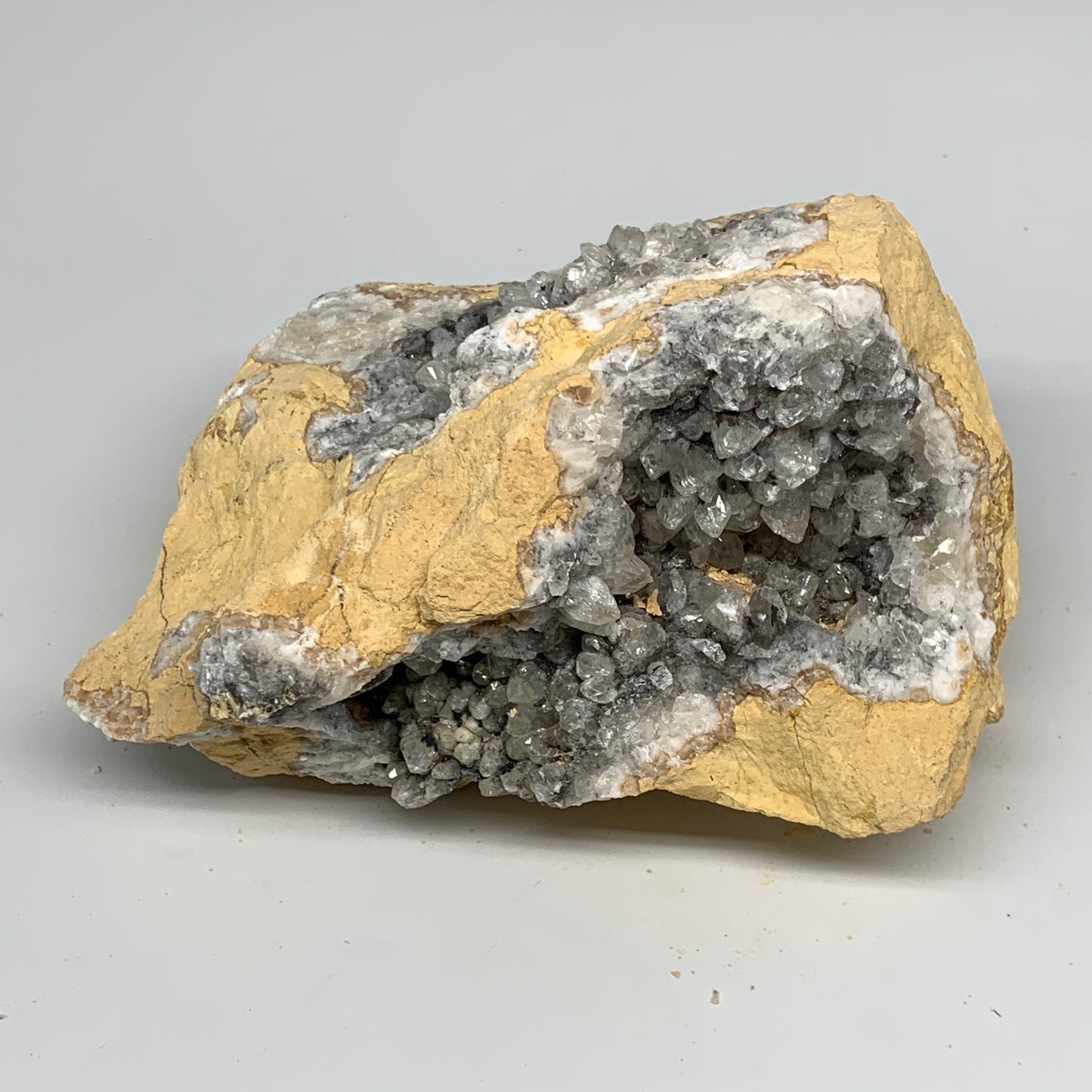 5.18 lbs, 7.25"x5.3"x4", Natural Calcite Geode Mineral Specimens @Morocco, B1117