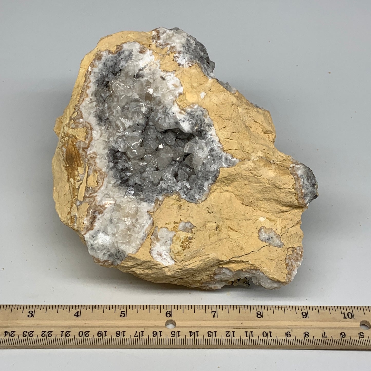 5.18 lbs, 7.25"x5.3"x4", Natural Calcite Geode Mineral Specimens @Morocco, B1117