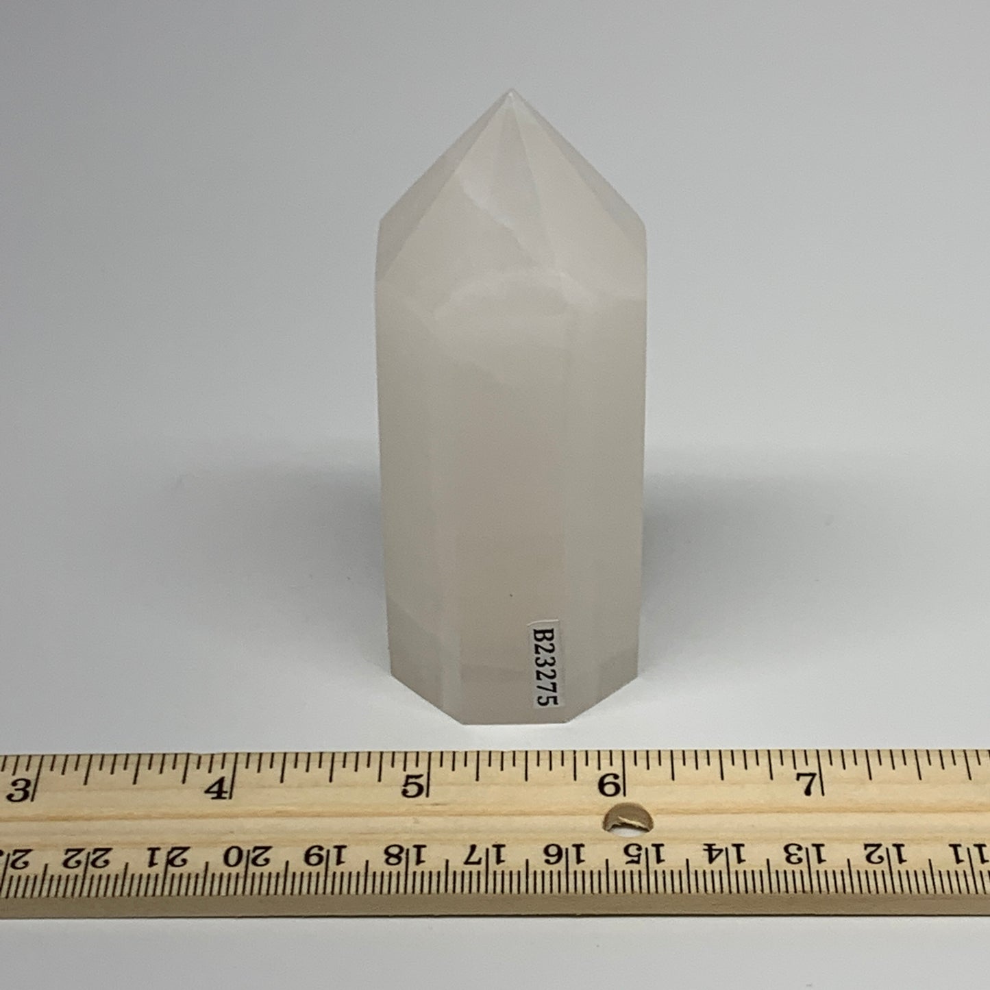 198.5g, 3.5"x1.4"  Pink Calcite Point Tower Obelisk Crystal, B23275