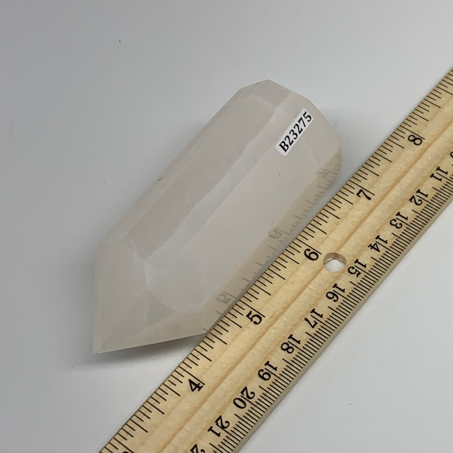 198.5g, 3.5"x1.4"  Pink Calcite Point Tower Obelisk Crystal, B23275