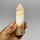 243g, 5"x1.3"  Pink Calcite Point Tower Obelisk Crystal, B23276