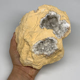 3.82 lbs, 8"x6"x2.5", Natural Calcite Geode Mineral Specimens @Morocco, B11176
