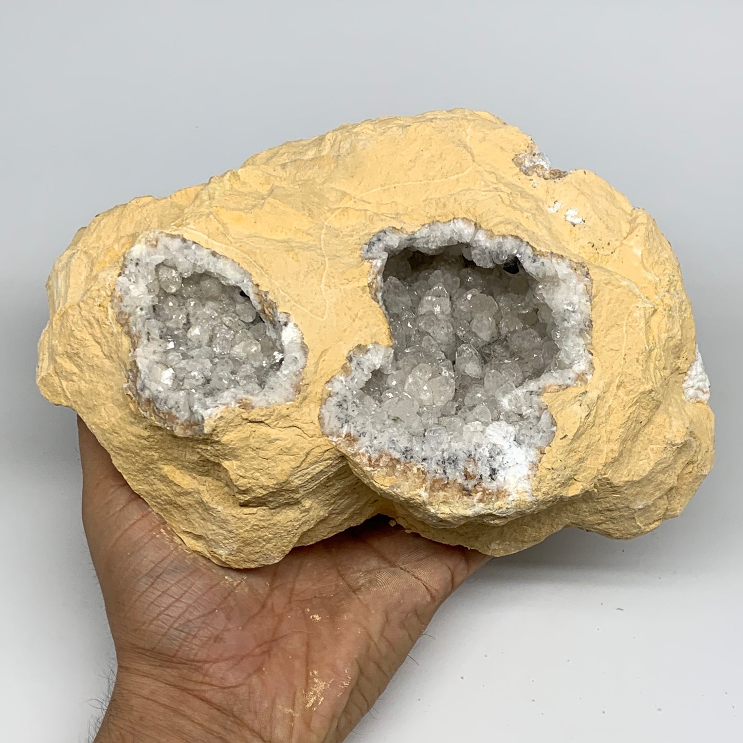 3.82 lbs, 8"x6"x2.5", Natural Calcite Geode Mineral Specimens @Morocco, B11176