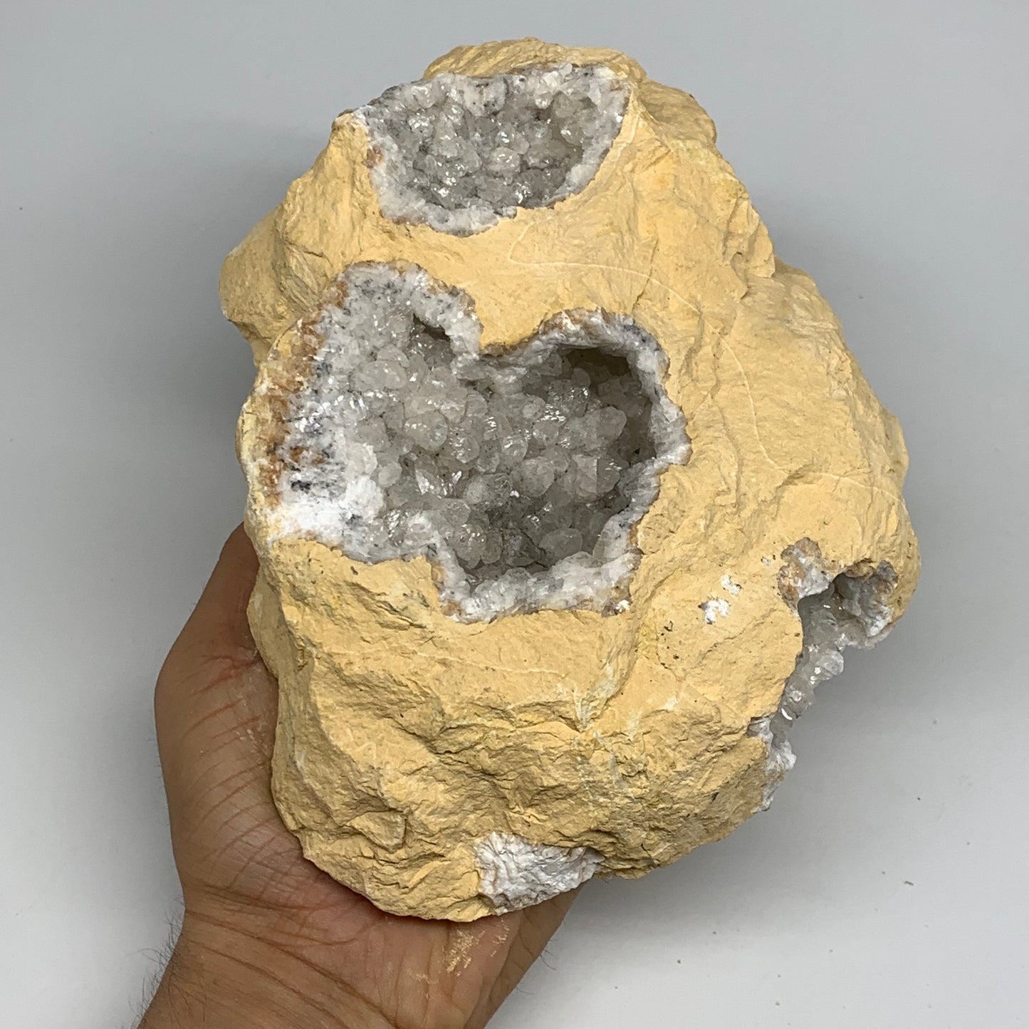 3.82 lbs, 8"x6"x2.5", Natural Calcite Geode Mineral Specimens @Morocco, B11176