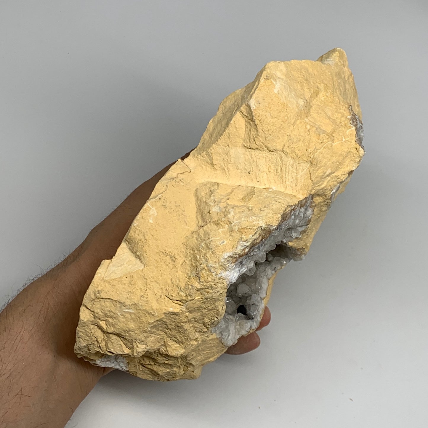 3.82 lbs, 8"x6"x2.5", Natural Calcite Geode Mineral Specimens @Morocco, B11176