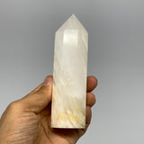 318.6g, 4.9"x1.4"  Pink Calcite Point Tower Obelisk Crystal, B23277