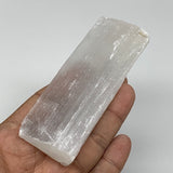 88g, 4.1"x1.4"x0.6", Natural Rough Solid Selenite Crystal Blade Wand Stick, F332