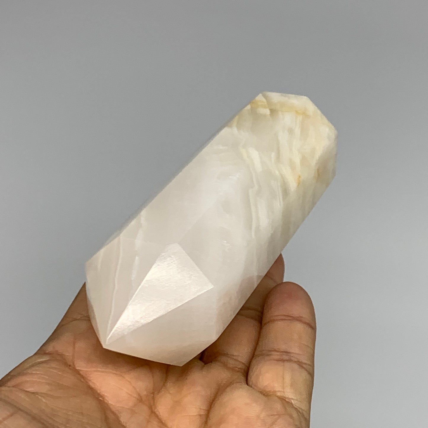 318.6g, 4.9"x1.4"  Pink Calcite Point Tower Obelisk Crystal, B23277