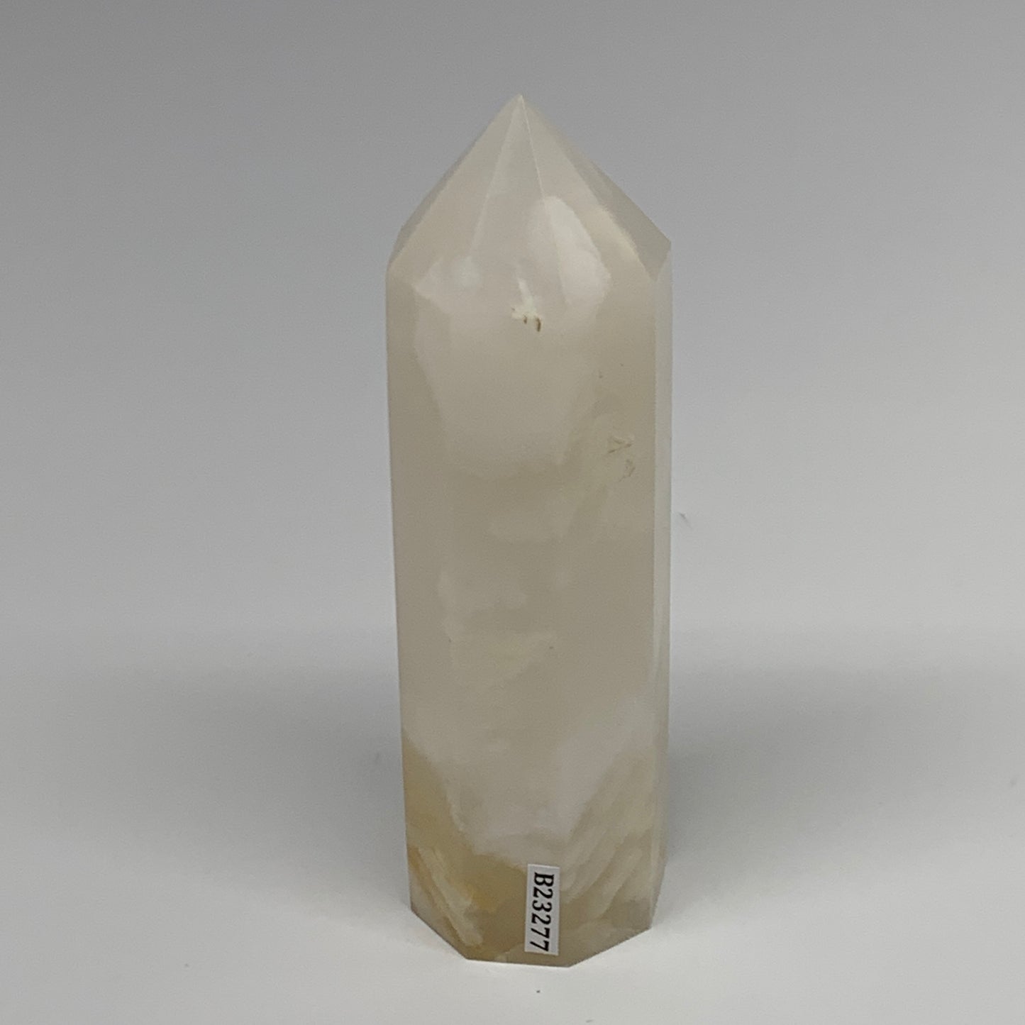 318.6g, 4.9"x1.4"  Pink Calcite Point Tower Obelisk Crystal, B23277