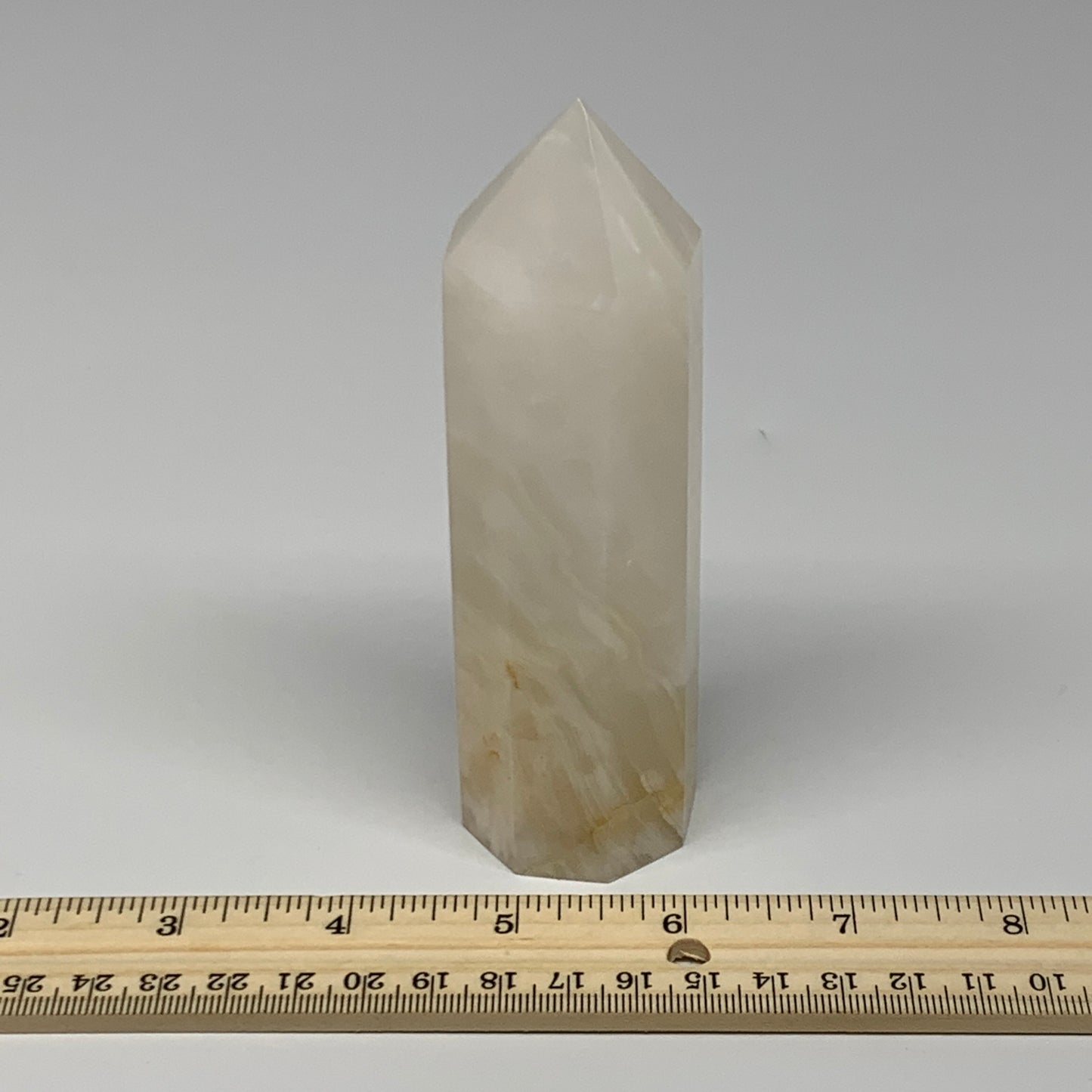 318.6g, 4.9"x1.4"  Pink Calcite Point Tower Obelisk Crystal, B23277