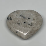 82.7g, 2"x2.3"x0.7" Natural Black K2 Heart Polished Healing Crystal, B10363