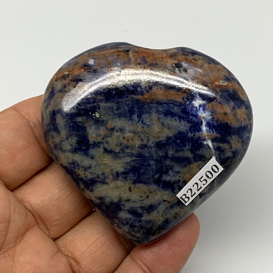 93.1g,2.2"x2.4"x0.8", Natural Sodalite Heart Crystal Gemstone @India, B22500