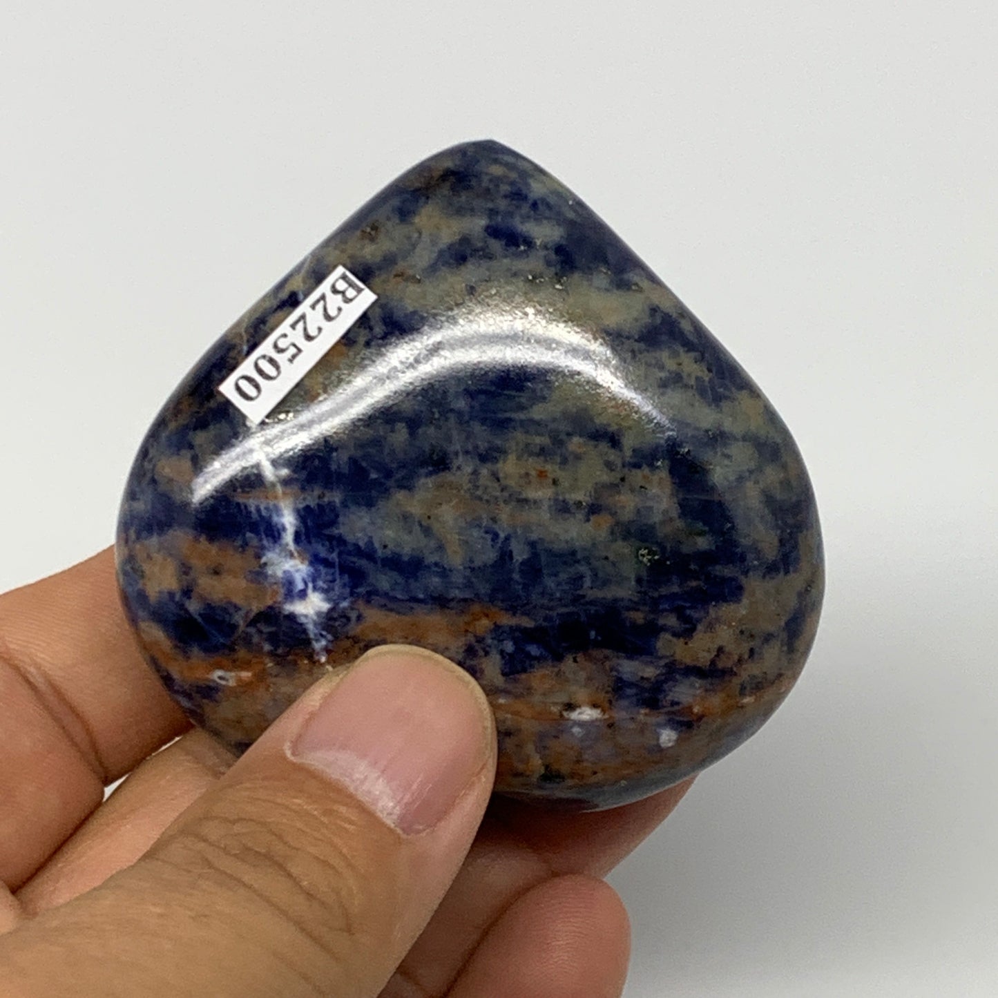 93.1g,2.2"x2.4"x0.8", Natural Sodalite Heart Crystal Gemstone @India, B22500