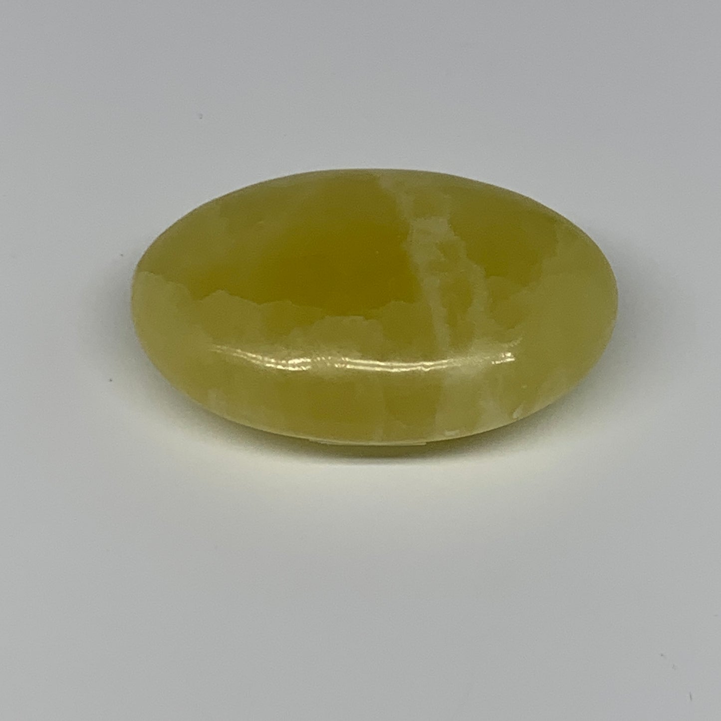 118.7g, 2.7"x1.8"x0.9", Lemon Calcite Palm-Stone Crystal Polished @Pakistan,B264