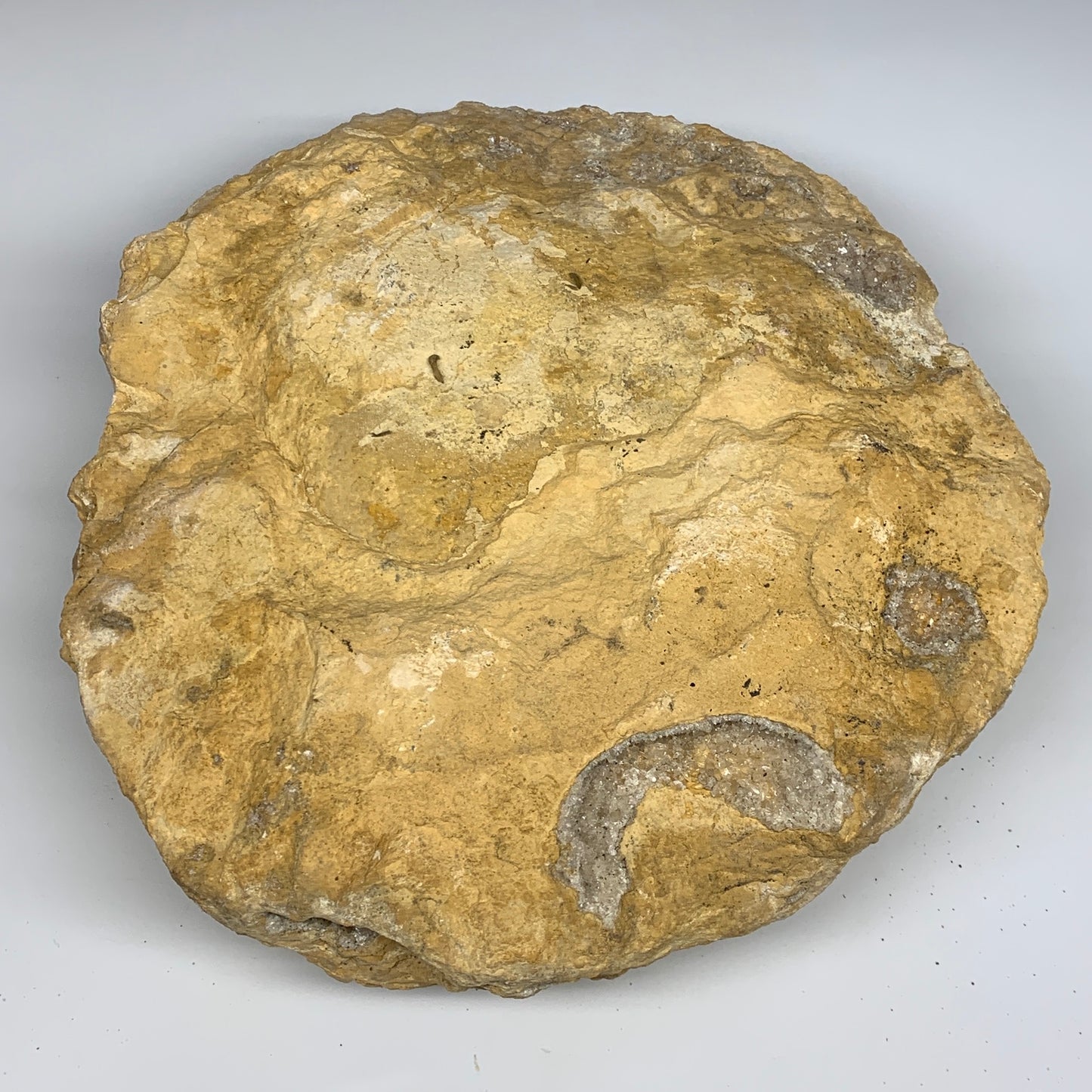 21.76 lbs, 13"x12.5"x4.1", Huge Calcite Geode Mineral Specimens @Morocco, B11174