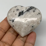 68.2g, 2"x2.2"x0.7" Natural Black K2 Heart Polished Healing Crystal, B10365