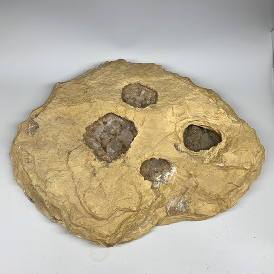 28.3 lbs, 18"x16"x2.5", Huge Calcite Geode Mineral Specimens @Morocco, B11173