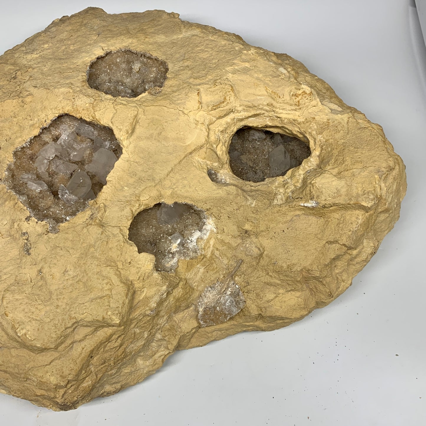 28.3 lbs, 18"x16"x2.5", Huge Calcite Geode Mineral Specimens @Morocco, B11173