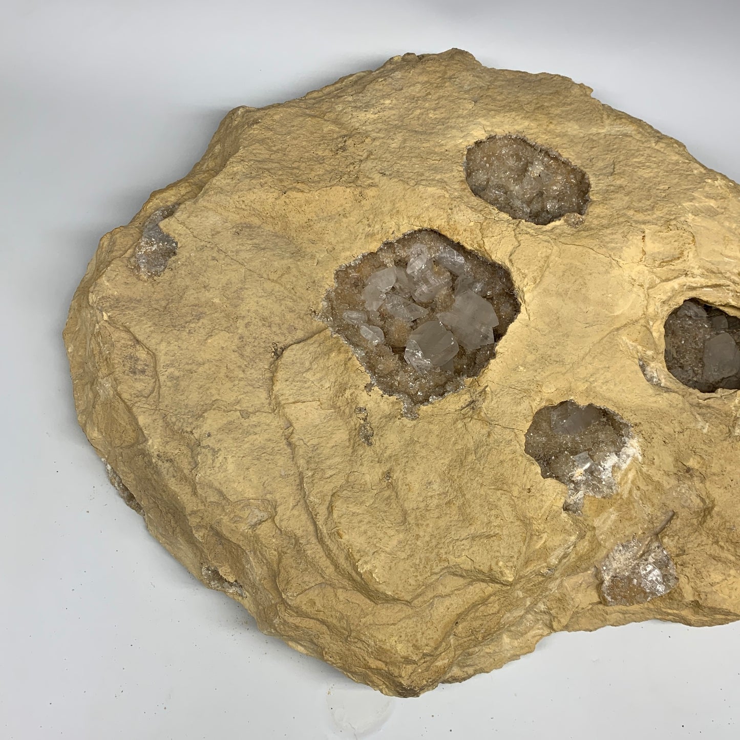 28.3 lbs, 18"x16"x2.5", Huge Calcite Geode Mineral Specimens @Morocco, B11173