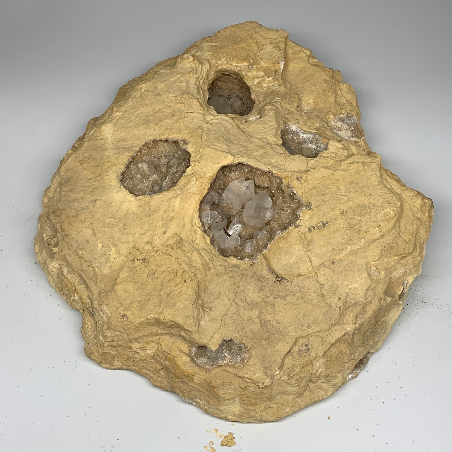 28.3 lbs, 18"x16"x2.5", Huge Calcite Geode Mineral Specimens @Morocco, B11173