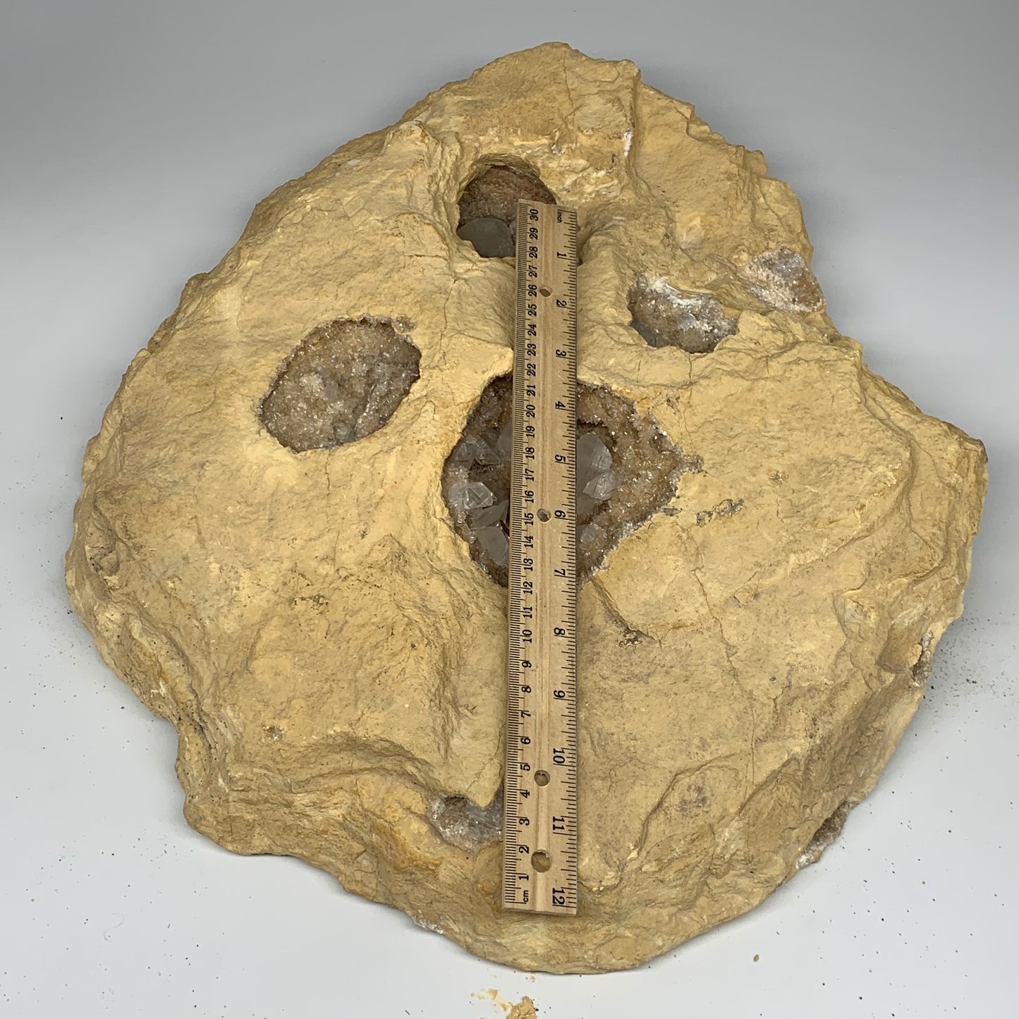 28.3 lbs, 18"x16"x2.5", Huge Calcite Geode Mineral Specimens @Morocco, B11173