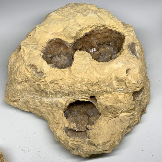 57.4 lbs, 20"x17"x6", Huge Calcite Geode Mineral Specimens @Morocco, B11172