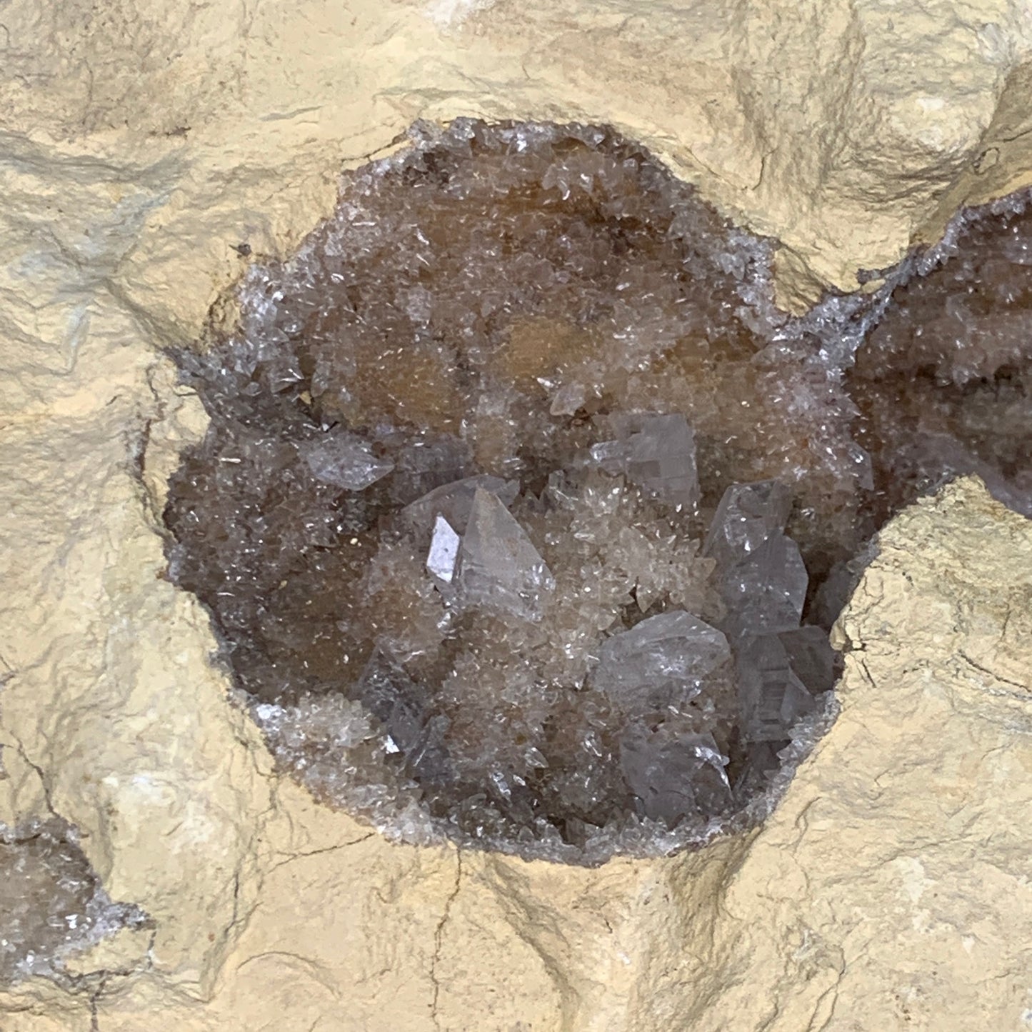 57.4 lbs, 20"x17"x6", Huge Calcite Geode Mineral Specimens @Morocco, B11172