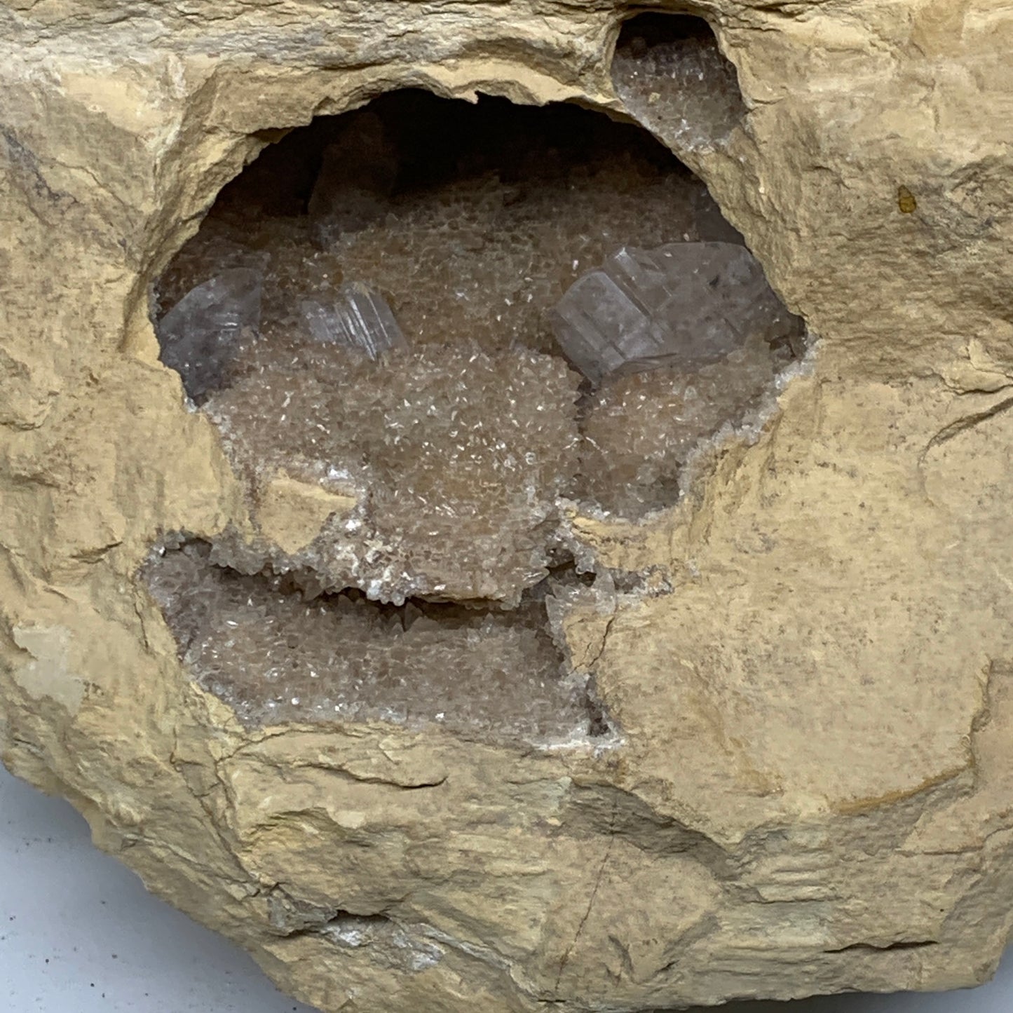 57.4 lbs, 20"x17"x6", Huge Calcite Geode Mineral Specimens @Morocco, B11172