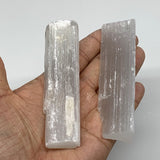118.4g, 4",  2pcs, Natural Rough Solid Selenite Crystal Blade Wand Stick, F3287