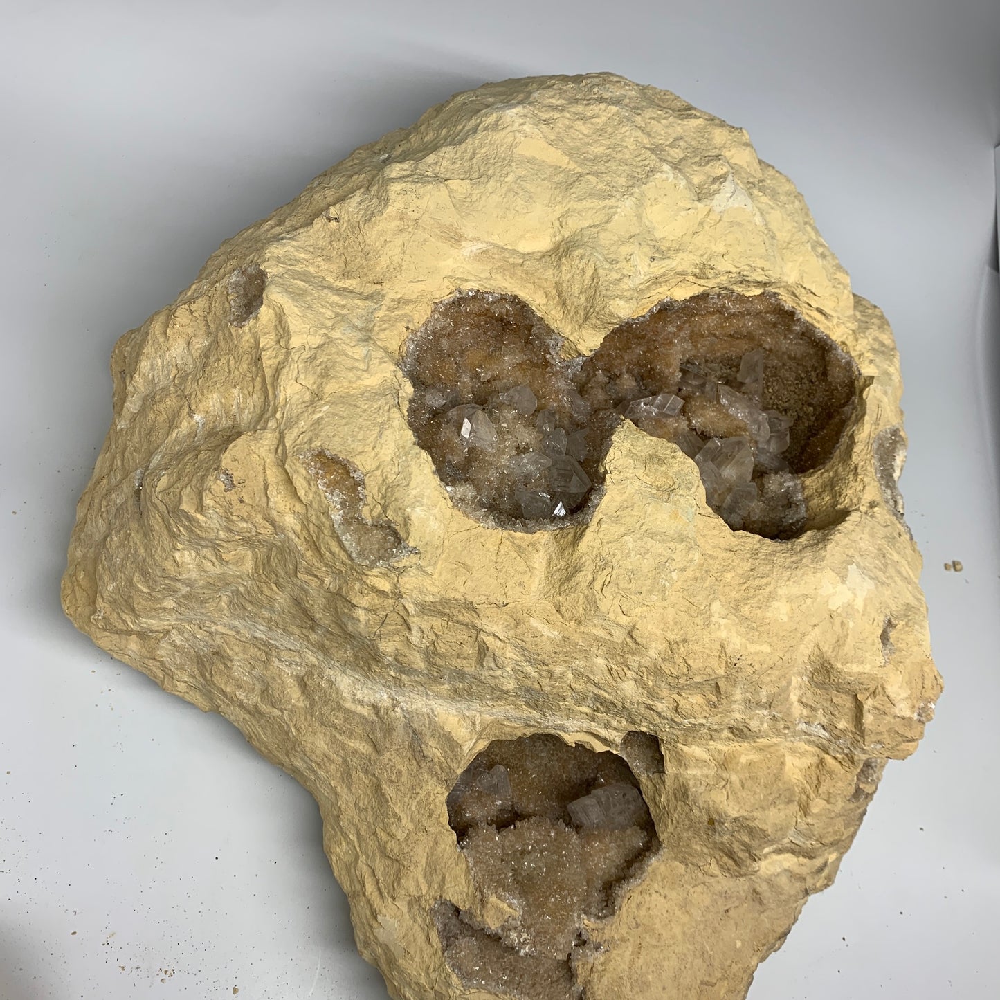 57.4 lbs, 20"x17"x6", Huge Calcite Geode Mineral Specimens @Morocco, B11172