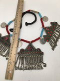 220 Grams Afghan Kuchi Jingle Coins Chain Boho ATS Pendants Necklace,KC189