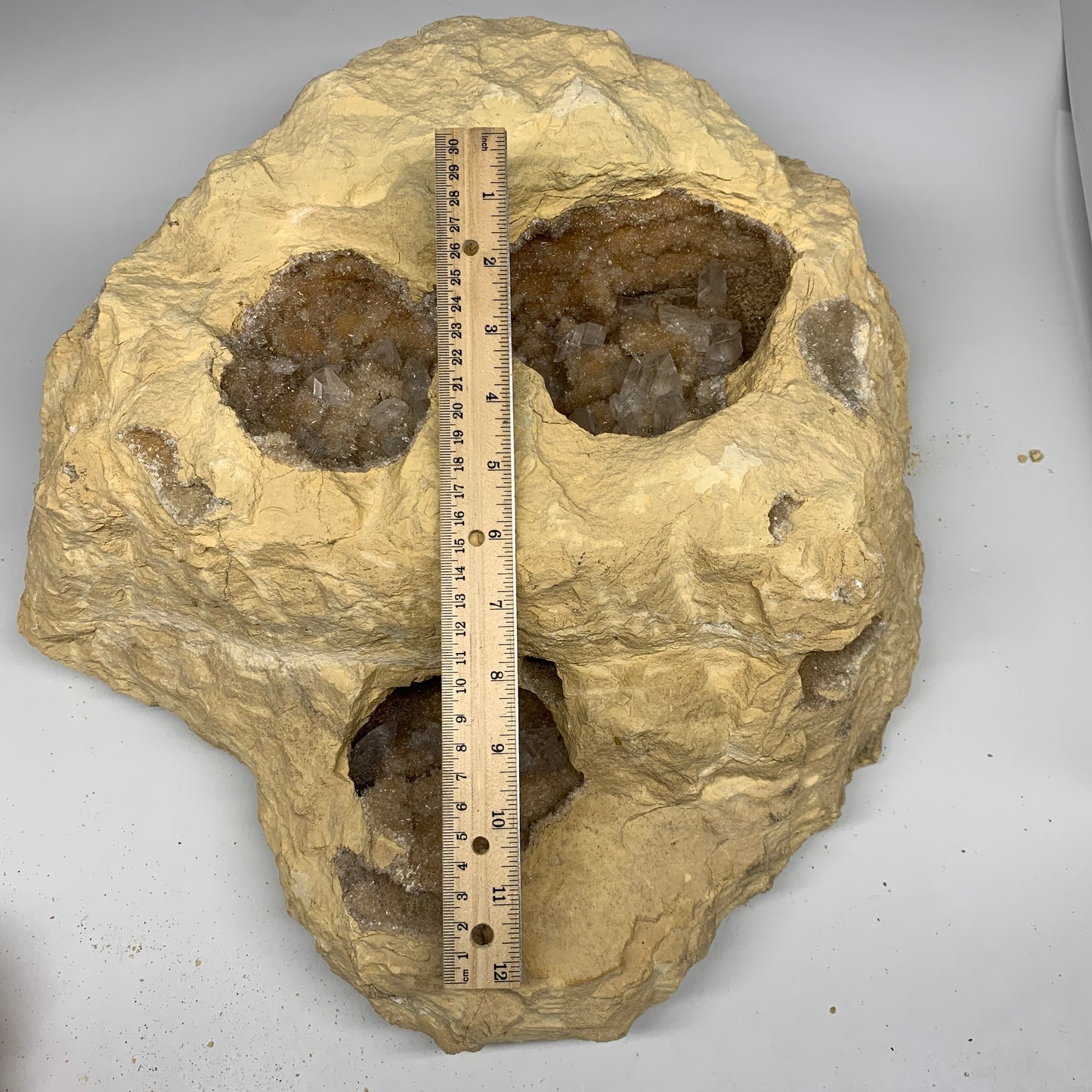 57.4 lbs, 20"x17"x6", Huge Calcite Geode Mineral Specimens @Morocco, B11172