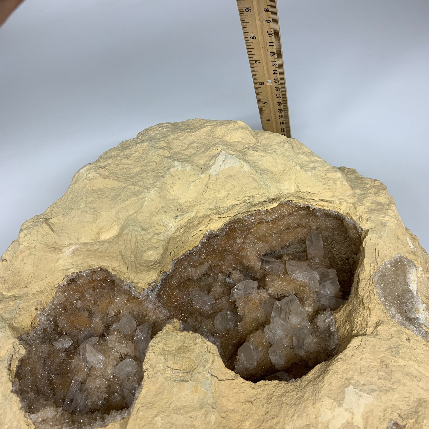 57.4 lbs, 20"x17"x6", Huge Calcite Geode Mineral Specimens @Morocco, B11172